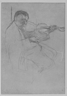 Violoniste assis (deux études en un cadre)