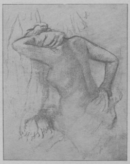 Femme nue s'essuyant.