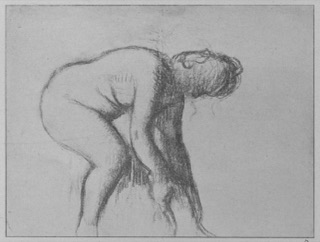 Aprés le bain, femme à sa toilette.