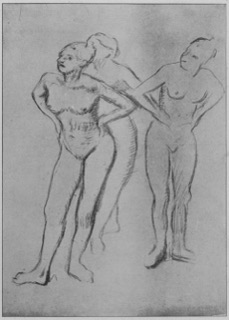 Trois femmes debout (étude de nu)