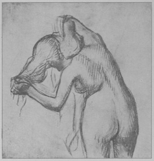 Femme nue s'essuyant