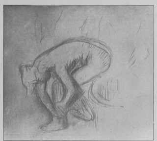 Femme nue s'essuyant.