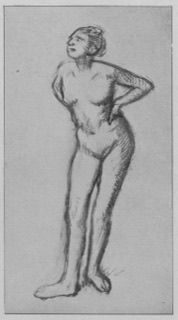 Étude de nu (femme debout, les mains sur les hanches)