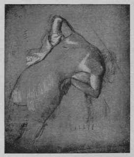 Femme nue, debout, s'essuyant