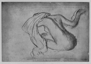 Femme nue assise, s'essuyant