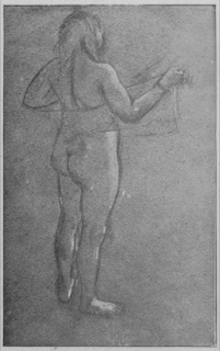 Femme nue, debout, vue de dos