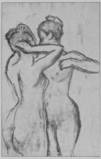 Deux femmes debout, étude de nu