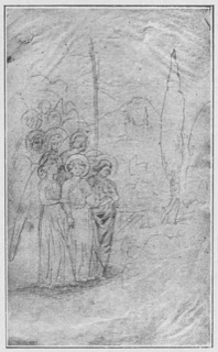 Groupe d'anges dans un paysage
