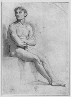 Homme assis (étude de nu)