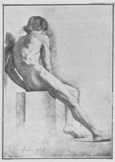 Homme nu, assis