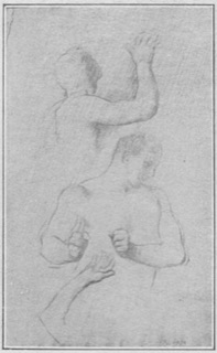 Lutteur romain (trois croquis).