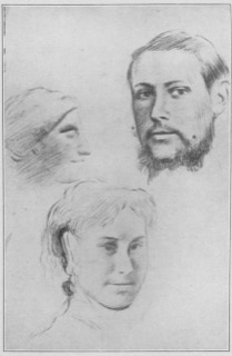 Étude de tête (d'après l'antique). — Tête de femme. — Tête d'homme