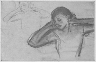 Danseuse, les bras levés (deux études)