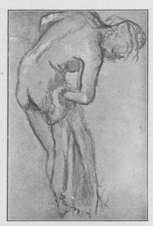 Étude de nu, femme s'essuyant