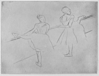 Deux danseuses à la barre.
