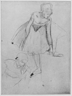 Danseuse rajustant son chausson. — Buste de Pierrette.