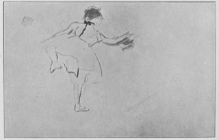 Danseuse vue de dos, la tête de profil vers la droite