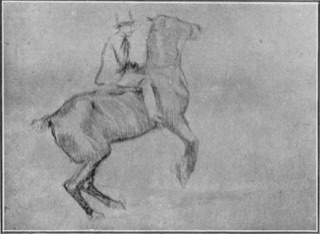 Cheval se cabrant (la courbette)