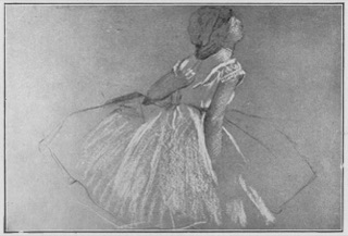 Danseuse vue de profil.