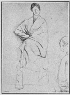 Jeune femme assise.