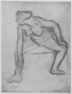 Femme assise ; étude de nu