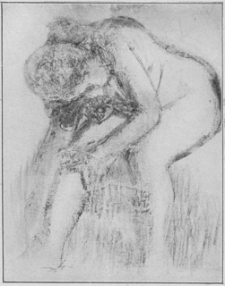 Après le bain ; femme à sa toilette