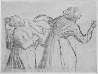 Blanchisseuses portant des paniers de linge