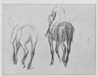Deux études de cavalier