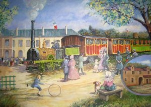 Le premier train de passagers, contemporain de Degas