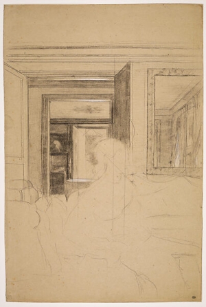 Photo de Vue intérieure du salon des Morisot - Etude pour le portrait de Paule Gobillard, née Morisot